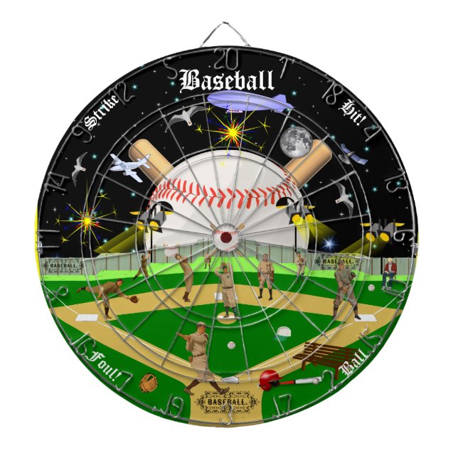 Tabla Dardos As noites estrelados de campo de basebol (Frente)
