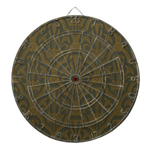 Tabla Dardos Audsley Vintage Gold Lírio Coroa Verde Damask Arte