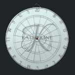 Tabla Dardos Azul-Azul-Azul-Escuro-Elegante Moderno<br><div class="desc">O elegante design apresenta sua inicial em um lindo roteiro de caligrafia com flores que envolvem seu nome familiar. Faz um presente de excelente para a vovó,  um aniversário,  para Dia de as mães ou qualquer outro feriado familiar.</div>