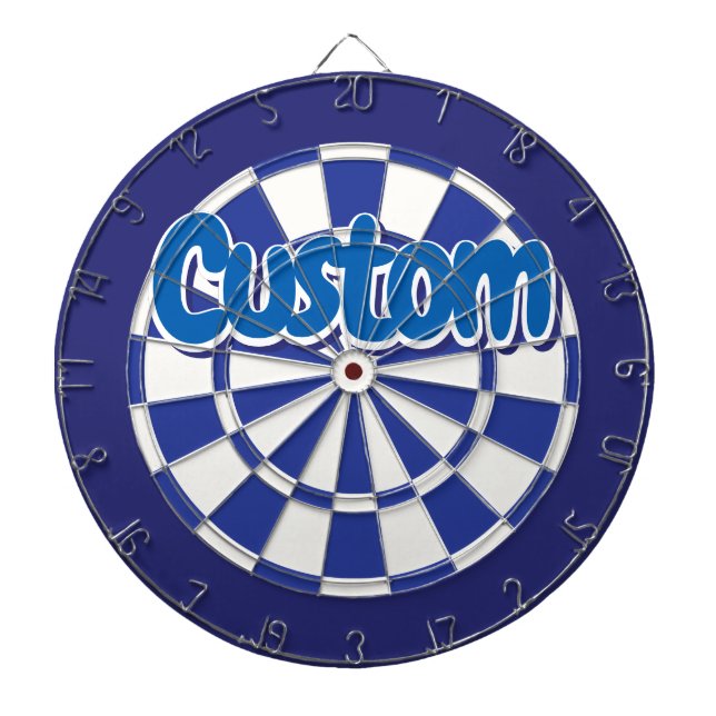 Tabla Dardos Azul e Branco Texto Personalizado Legal (Frente)