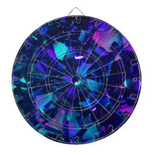 Tabla Dardos Azul metálico e Cristal Roxo