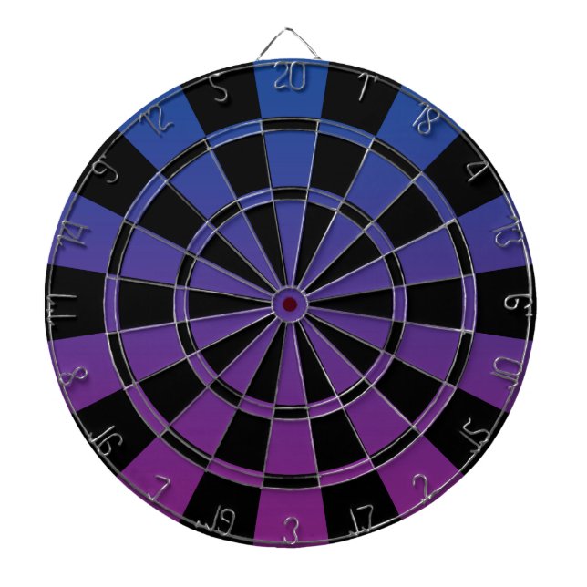 Tabla Dardos Azul Roxo E Preto Ombre (Frente)