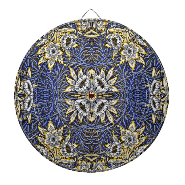 Tabla Dardos Azul William Morris e Design Tulipa Salgueiro em D (Frente)