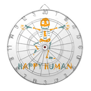Tabla Dardos Azulejo de cerâmica de esqueleto humano feliz