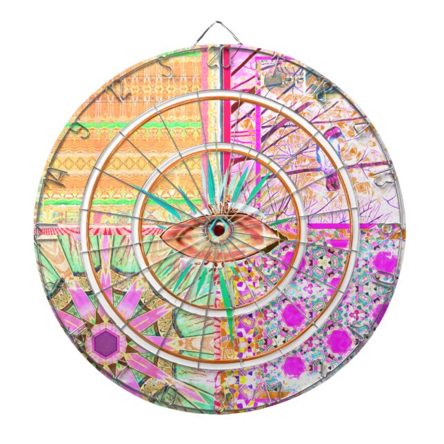 Tabla Dardos Azulejos Azulejos Geométricos com Pássaro da Paz (Frente)