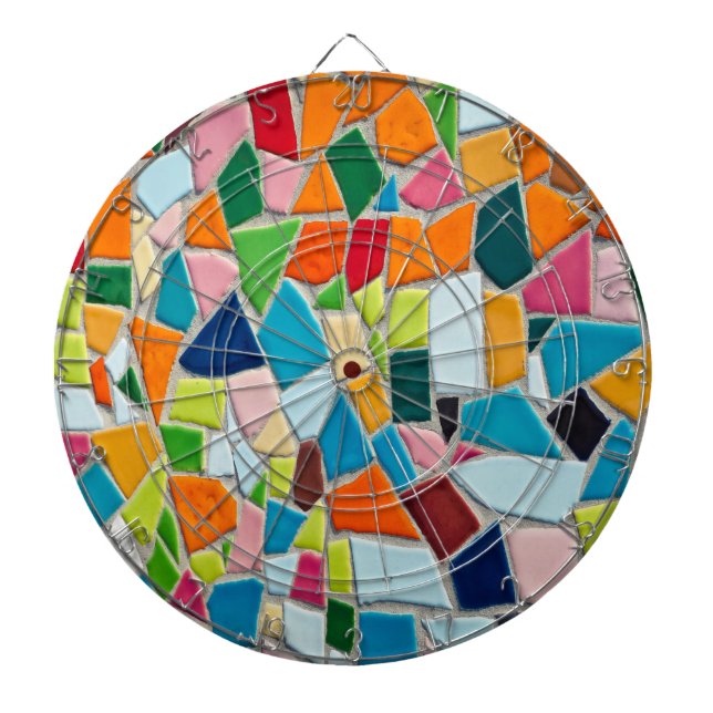 Tabla Dardos Azulejos de mosaicos brilhantes (Frente)