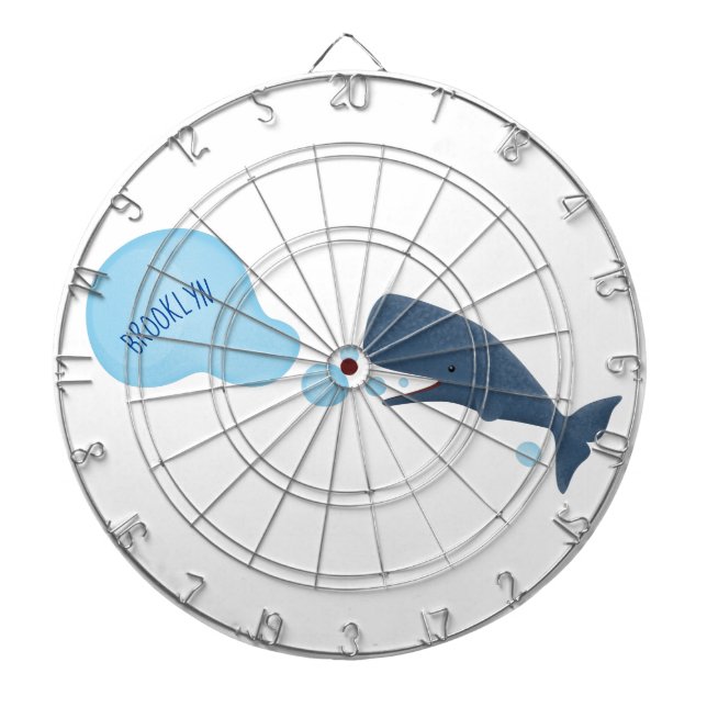 Tabla Dardos Baleia de esperma branca soprando cartoons (Frente)