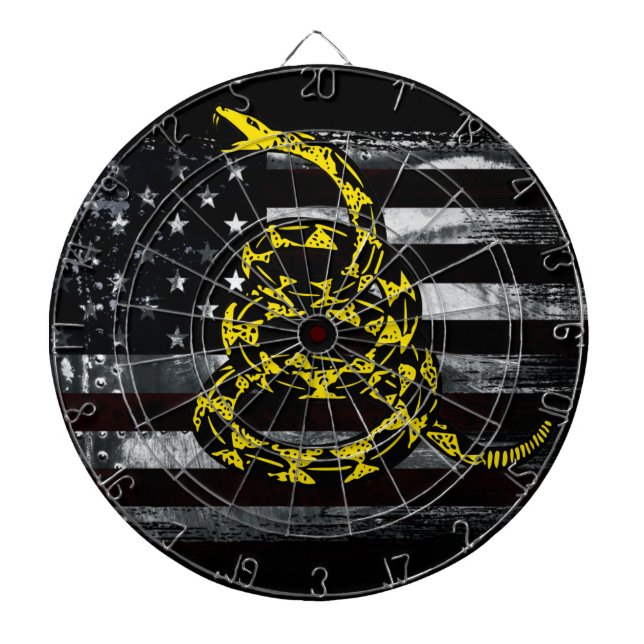 Tabla Dardos Bandeira Americana e Cobra (Frente)