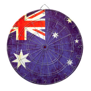 Tabla Dardos Bandeira australiana o conselho de dardo antiqued