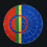 Tabla Dardos Bandeira da Lapónia (Natal) (Sami) (Laplander)<br><div class="desc">Esta design apresenta a bandeira da Lapónia, que é uma região da Europa Norte que é mais corretamente chamada lapã. A área tem sido tradicionalmente habitada pelas pessoas lapãs. A região se estende por quatro países: Noruega, Suecia, Finlândia e Rússia. Em muitas partes do mundo, a Lapónia está associada às...</div>