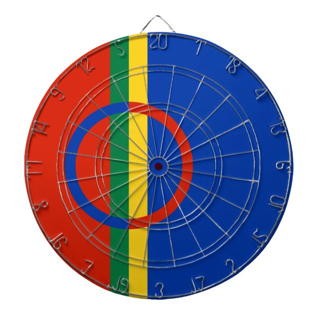 Tabla Dardos Bandeira da Lapónia (Natal) (Sami) (Laplander) (Frente)