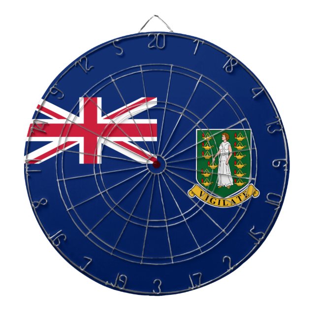 Tabla Dardos Bandeira das Ilhas Virgens Britânicas (BVI) (Frente)