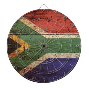 Tabla Dardos Bandeira de África do Sul na grão de madeira vel