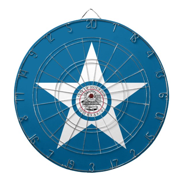 Tabla Dardos Bandeira de Houston, Texas Dartboard With Dart (Frente)