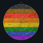 Tabla Dardos Bandeira do orgulho gay inclusivo de SlipperyJoe t<br><div class="desc">Bandeira do orgulho gay inclusivo de SlipperyJoe texturizada em pranchas de madeira horizontais rústicas preta marrom vermelha laranja amarela verde azul roxa enfatizando diversidade racial inclusão vida cura luz solar natureza harmonia paz espírito presentes LGBTQIA artesanais orgânicos feitos à mão lutas resiliência liderança tanto raça identidade queer interseções história luta...</div>