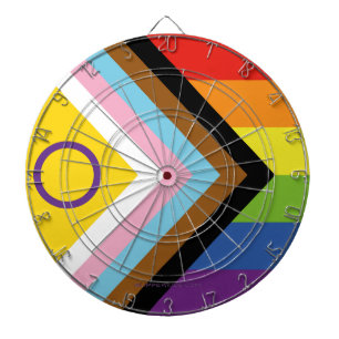 Tabla Dardos Bandeira do orgulho intersexo SlipperyJoe's fundo