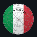 Tabla Dardos Bandeira italiana do dartboard do costume de<br><div class="desc">Bandeira italiana do dartboard do costume de Italia. Design de jogo da bandeira de país para a casa, o quarto, o bar, o bar, o conselho de dardo do orgulho do tricolore do mancave etc. Italia. Personalizable com seu próprio texto. Ideia legal do presente da herança para os amigos, a...</div>