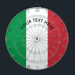Tabla Dardos Bandeira italiana do dartboard do costume de<br><div class="desc">Bandeira italiana do dartboard do costume de Italia. Design de jogo da bandeira de país para a casa, o quarto, o bar, o bar, o conselho de dardo do orgulho do tricolore do mancave etc. Italia. Personalizable com seu próprio texto. Ideia legal do presente da herança para os amigos, a...</div>