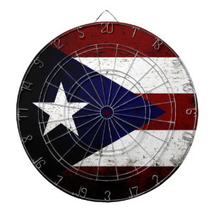 Tabla Dardos Bandeira preta de Puerto Rico do Grunge