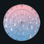 Tabla Dardos Barcos à vela no oceano<br><div class="desc">Barcos à vela à vela à distância no mar aberto, azul e rosa, Regatta no nascer do sol. Iate à vela desliza sobre as ondas. Barcos regatta no oceano. Barcos à vela em uma ilustração de evento à vela. A corrida de barco regata é um projeto mínimo e abstrato. Esporte...</div>