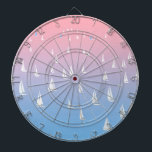 Tabla Dardos Barcos à vela no oceano<br><div class="desc">Barcos à vela à vela à distância no mar aberto, azul e rosa, Regatta no nascer do sol. Iate à vela desliza sobre as ondas. Barcos regatta no oceano. Barcos à vela em uma ilustração de evento à vela. A corrida de barco regata é um projeto mínimo e abstrato. Esporte...</div>