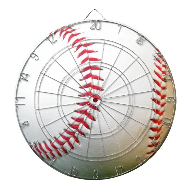Tabla Dardos Baseball Branco com Costura Vermelha (Frente)