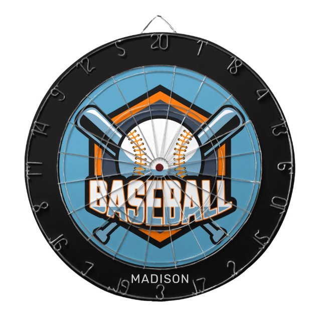 Tabla Dardos Baseball de cores e nome personalizado (Frente)