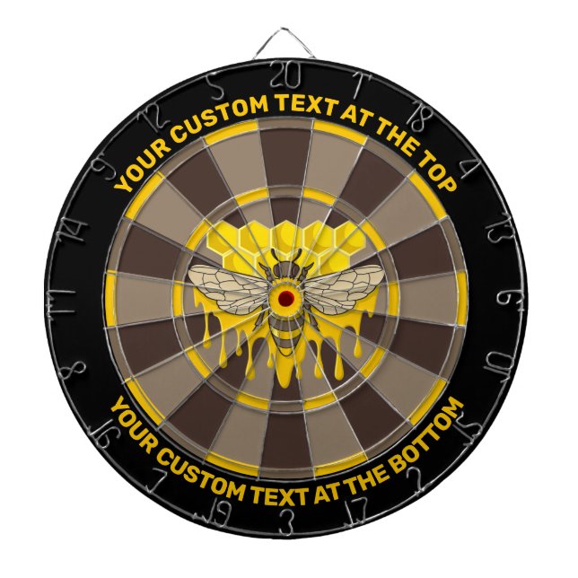 Tabla Dardos Bee Hive Honey Dartboard com Texto Personalizado (Frente)