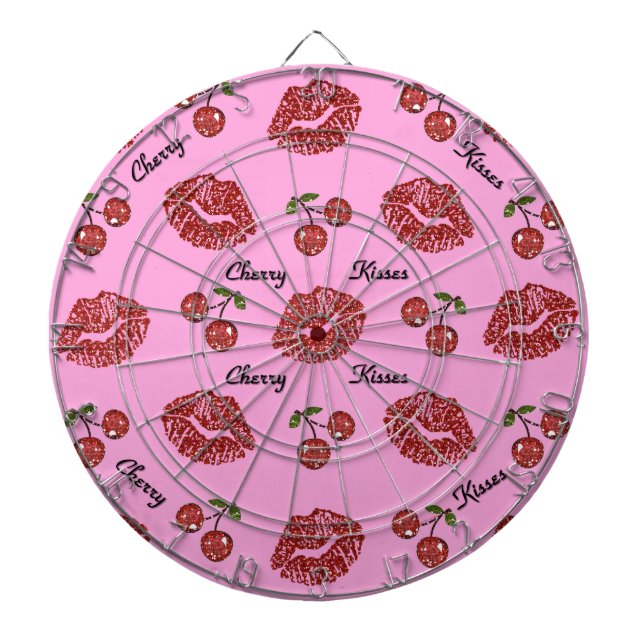Tabla Dardos Beijos de Cereja Rockabilly RAB em Rosa (Frente)