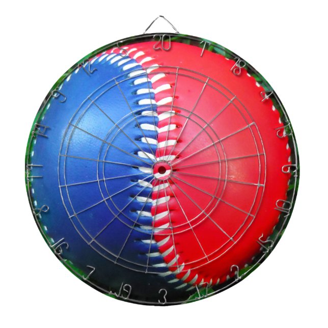 Tabla Dardos Beisebol Branco Vermelho e Azul (Frente)