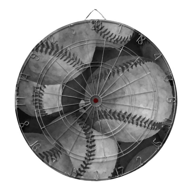 Tabla Dardos Beisebol Preto e Branco (Frente)