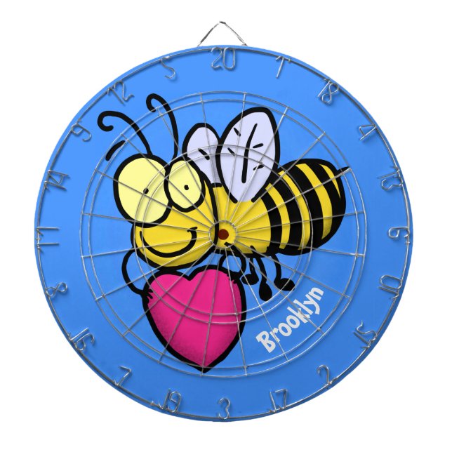 Tabla Dardos Bela engraçada bonita com ilustração cardíaca (Frente)