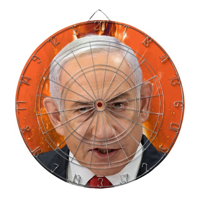 Tabla Dardos Benjamin "Bibi" Netanyahu Primeiro-Ministro de Isr (Frente)
