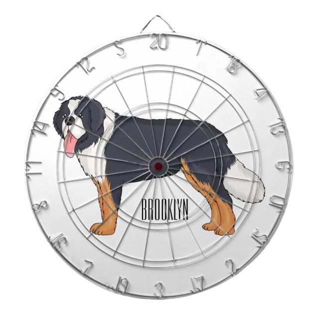 Tabla Dardos Bernese mountain dog cartoon illustration (Frente)