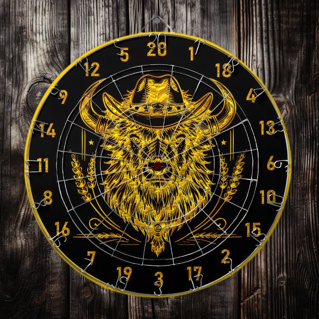 Tabla Dardos Bison Dartboard Buffalo com chapéu de Cowboy (Criador carregado)