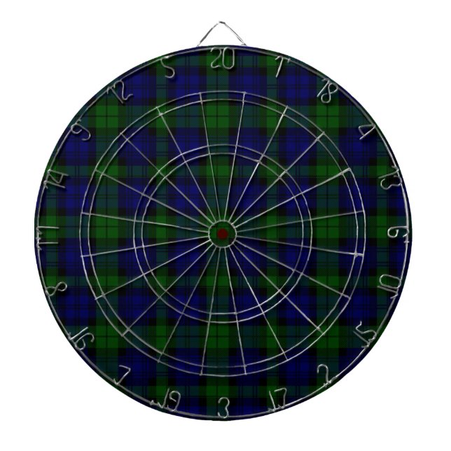 Tabla Dardos Black Watch Tartan Blue Green Xadrez (Frente)