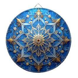 Tabla Dardos Blue Decorative Floral Dartboard