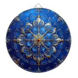 Tabla Dardos Blue Decorative Floral Dartboard