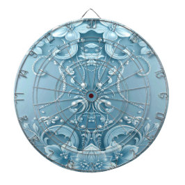 Tabla Dardos Blue Decorative Floral Dartboard