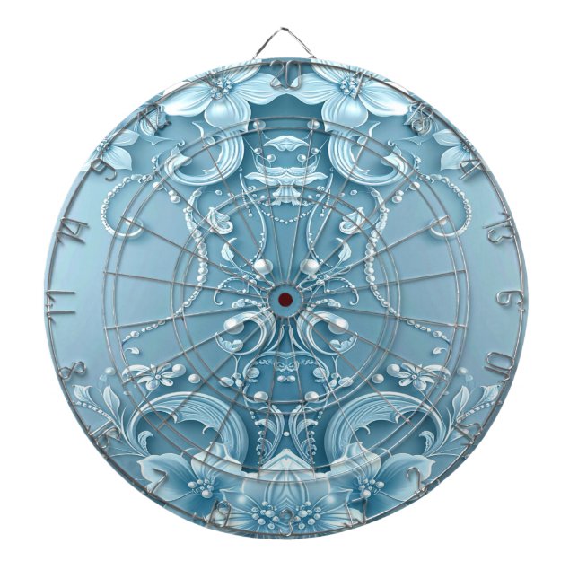 Tabla Dardos Blue Decorative Floral Dartboard (Frente)