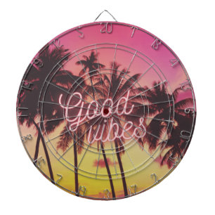 Tabla Dardos Boas Víblias Tropicais, Rosa, Palm Palm, Praia
