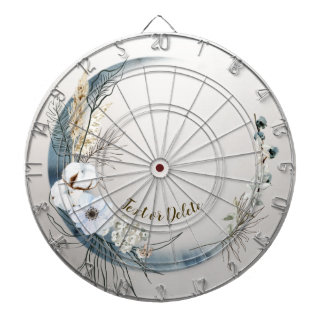 Tabla Dardos Boho White Orchid Flores Blue Moon Elegant