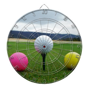 Tabla Dardos Bolas de golfe coloridas, T da montanha