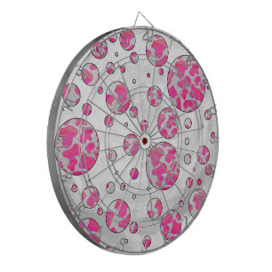 Tabla Dardos Bolinhas rosa e branco