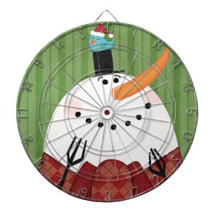 Tabla Dardos Boneco de neve do Natal com pássaro do canto
