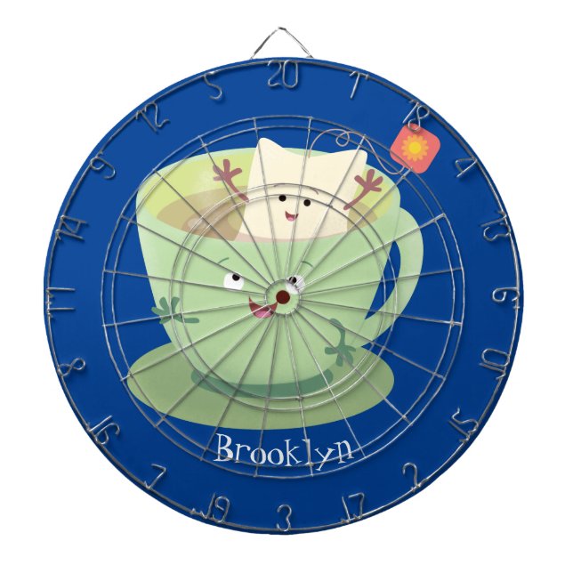 Tabla Dardos Bonita taça de cartoon humorista (Frente)