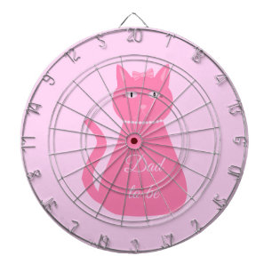 Tabla Dardos Bonito Menina Rosa Menininha Gato Pai personalizad
