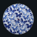 Tabla Dardos Borboletas Aquarela Azul<br><div class="desc">Pintura da borboleta azul-indigo com aquarela.</div>