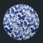 Tabla Dardos Borboletas Aquarela Azul<br><div class="desc">Pintura da borboleta azul-indigo com aquarela.</div>