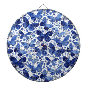 Tabla Dardos Borboletas Aquarela Azul